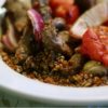 Grilled Kebobs with Red Quinoa