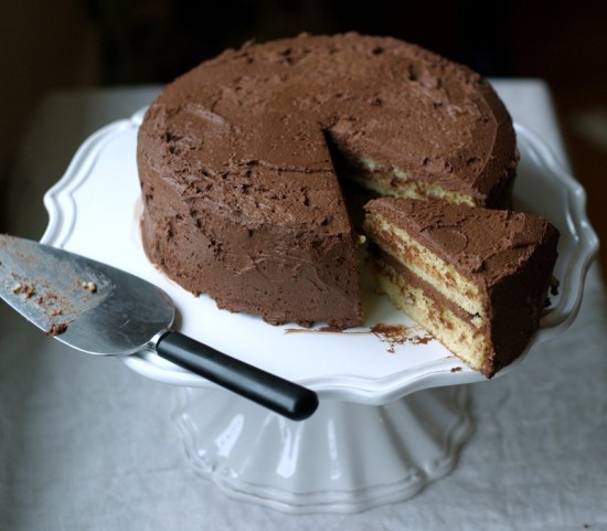 Frosted yellow cake