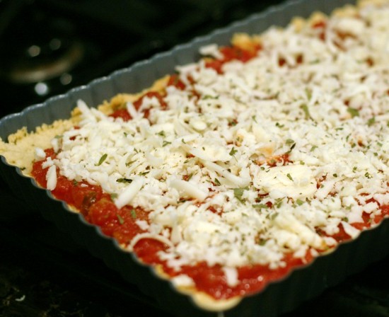 Pizza tart before final baking
