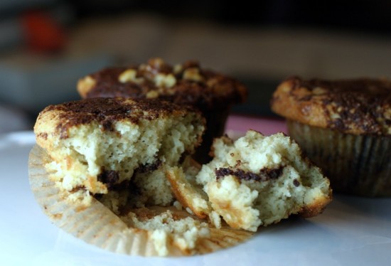 Cinnamon Bun Muffin split