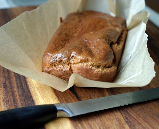 Half-loaf of cashew bread Half-loaf of cashew bread