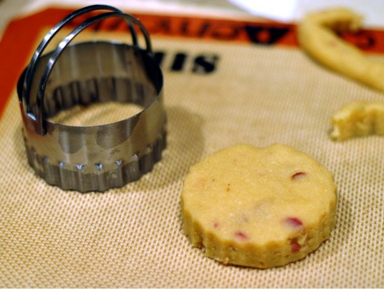 Cutting biscuit dough Cutting biscuit dough