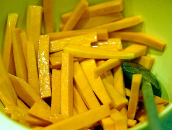 Sliced butternut squash fries Sliced butternut squash fries