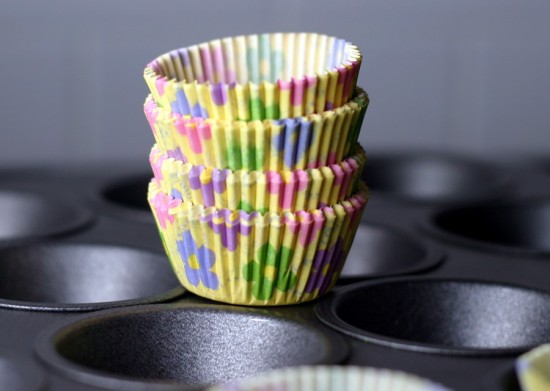 Stack of mini muffin cups