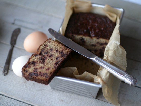 Sliced banana bread