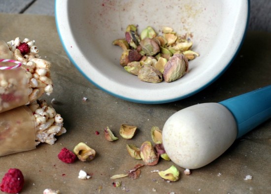 Breaking up pistachios Breaking up pistachios