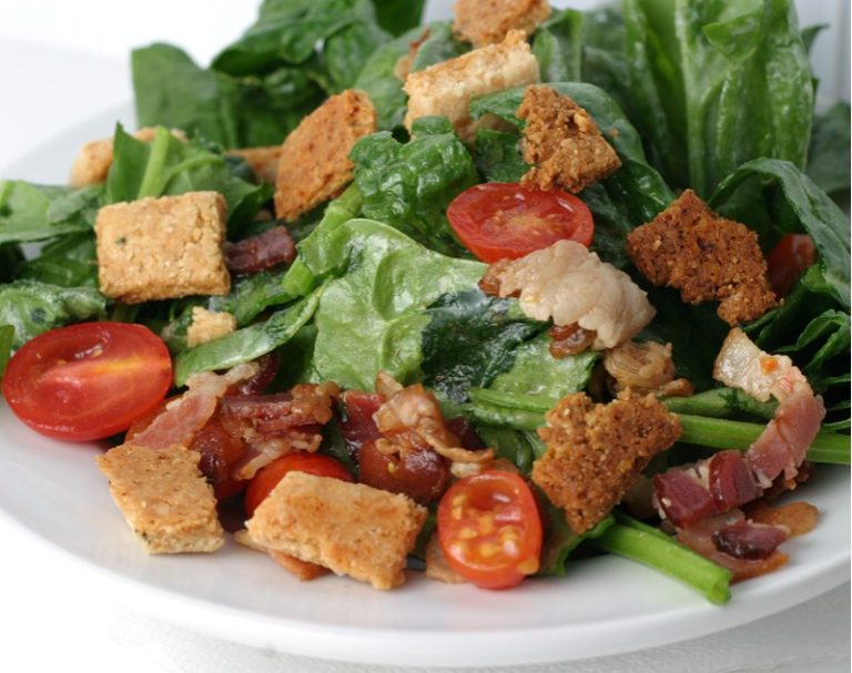 Spinach Bacon Tomato Salad comfy belly