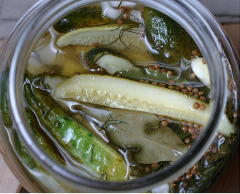 Pickles in jar