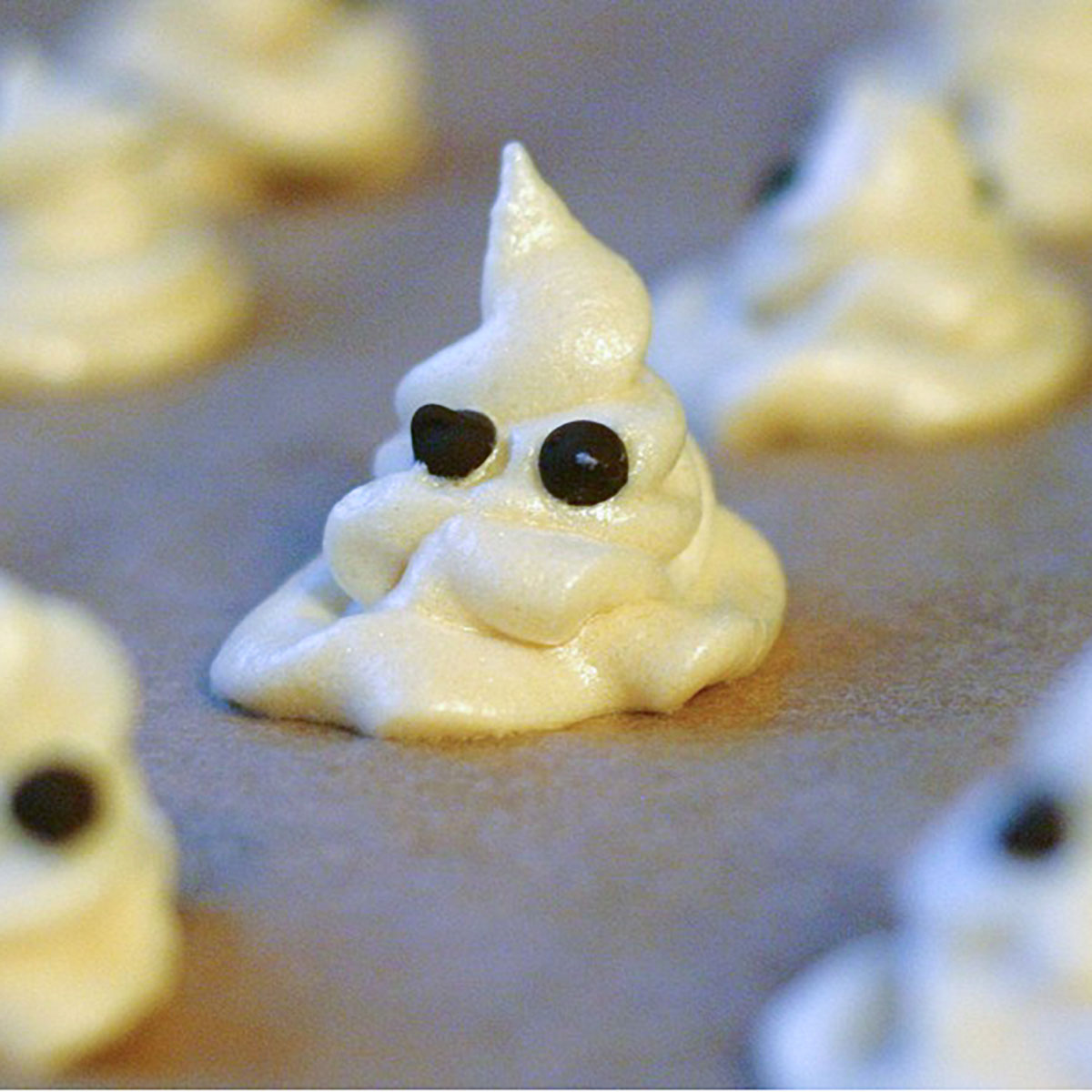 Marshmallow ghost made from meringue