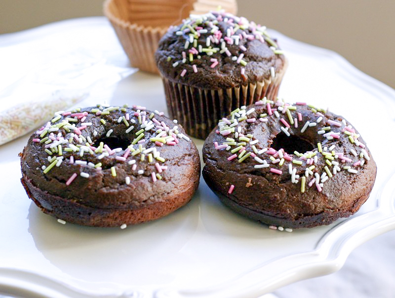 Chocolate Honey-Dipped Donuts and Cupcakes