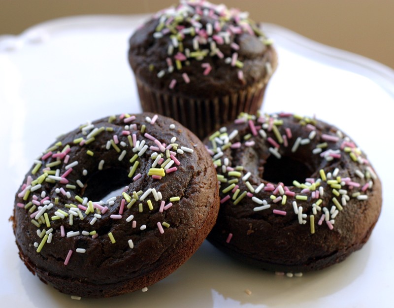 Chocolate Honey-dipped Donuts and Cupcakes