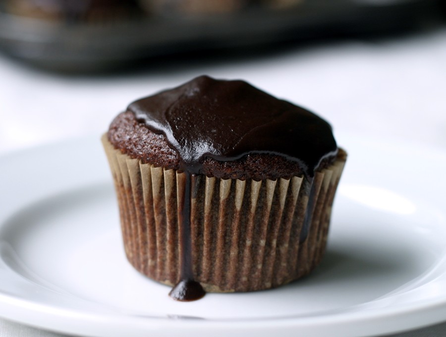 Chocolate ganache chocolate cupcake