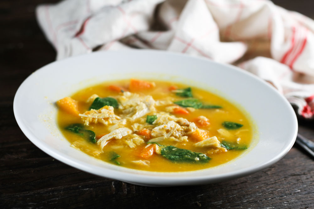 Leftover Roasted Chicken Vegetable Soup comfy belly