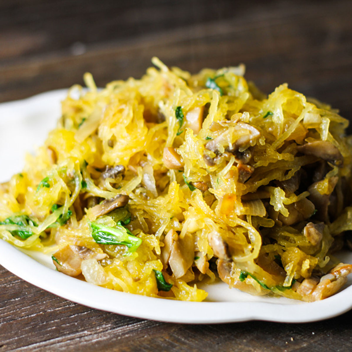 Rustic Mushroom Spaghetti Squash