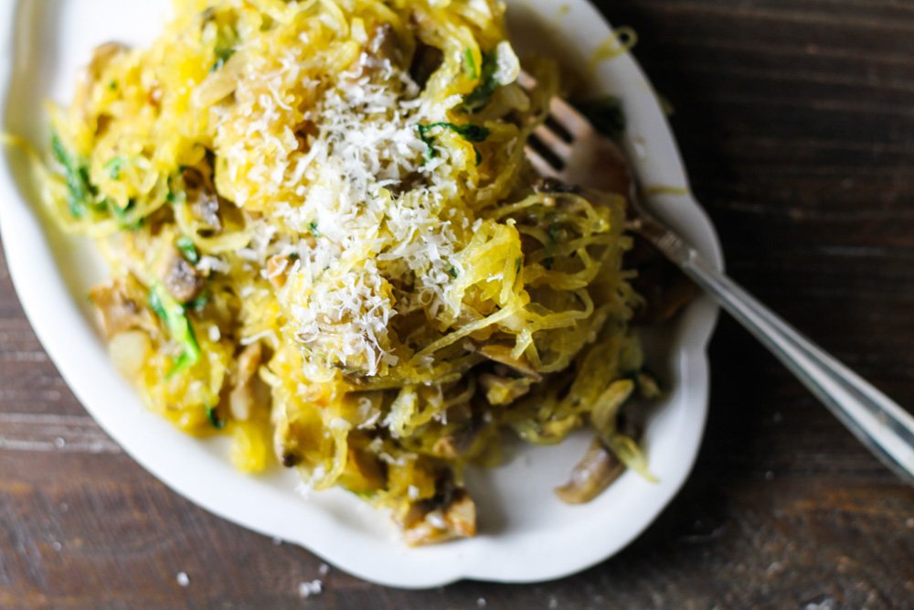 Rustic Mushroom Spaghetti Squash Sauté Comfy Belly