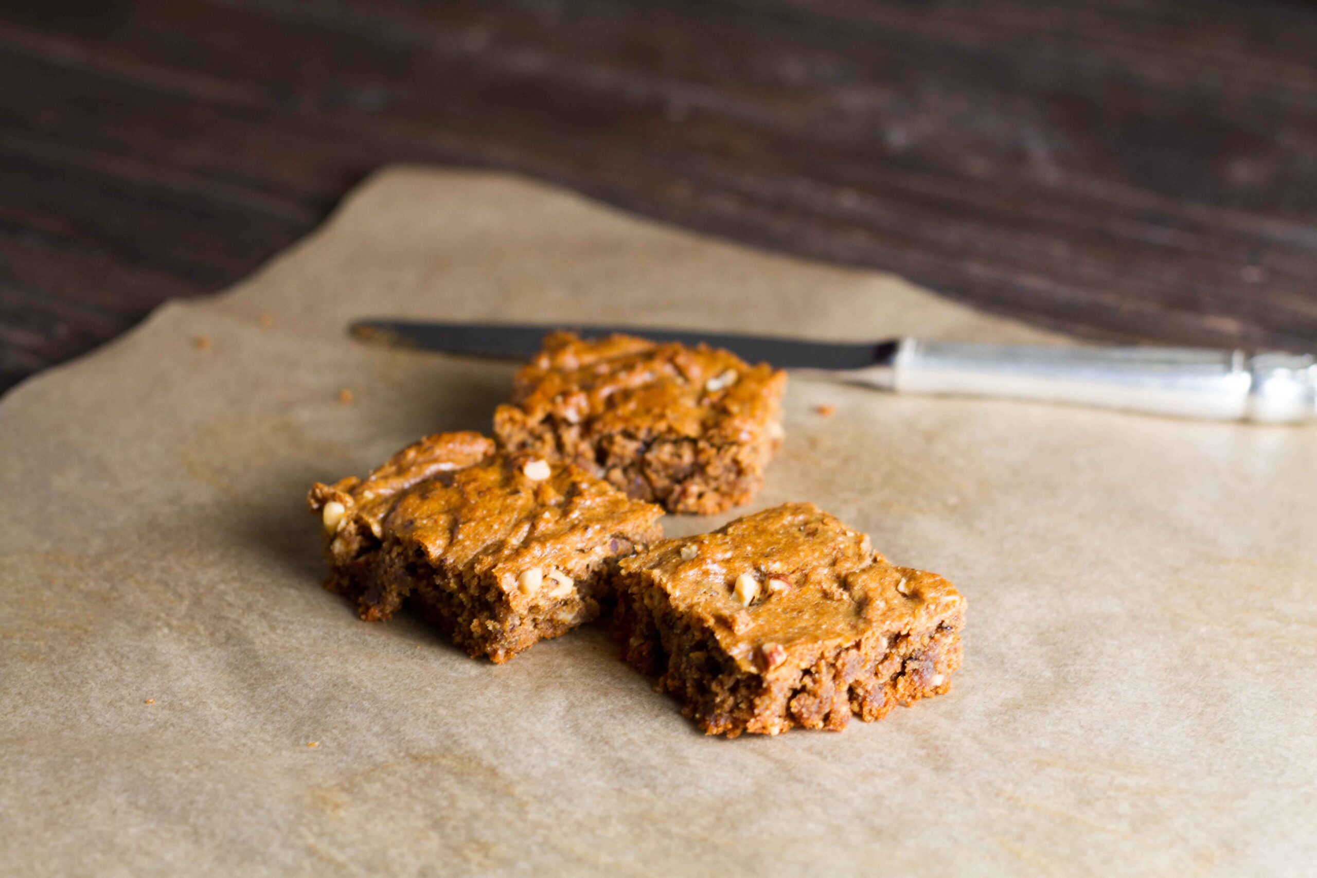 Almond Toffee Brownies sliced into squares