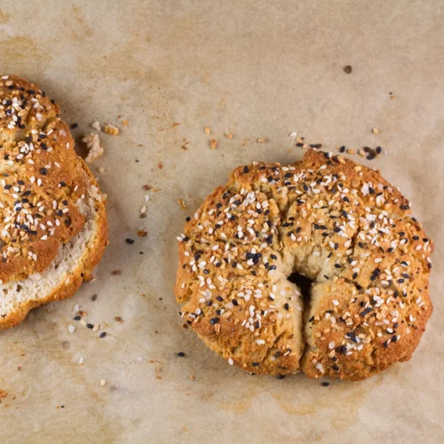Bagels overhead cropped image