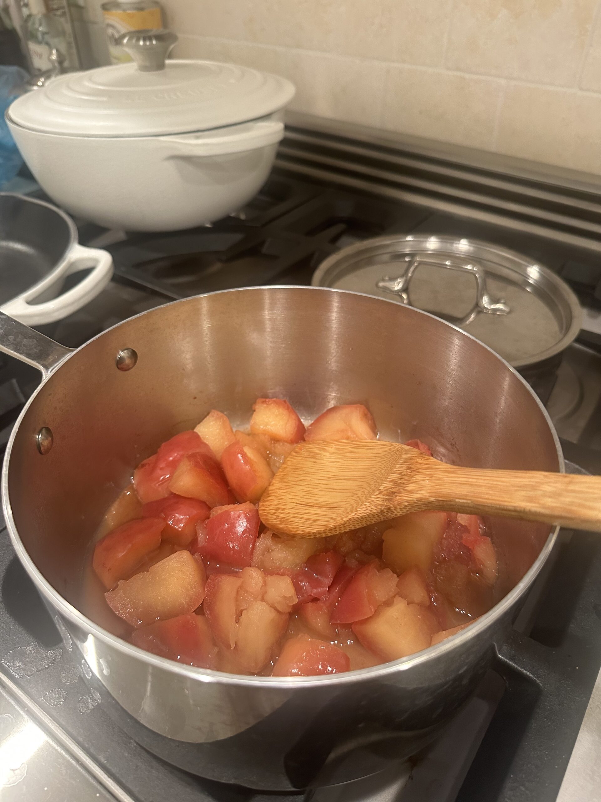 Apples in saucepan