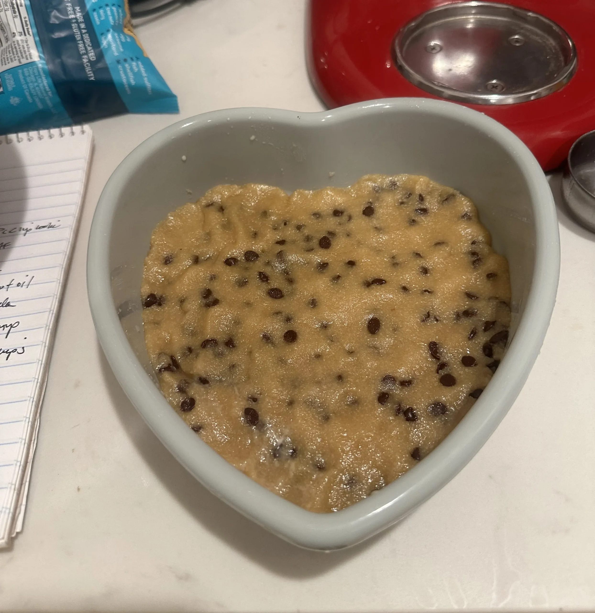 Cookie dough in heart mold