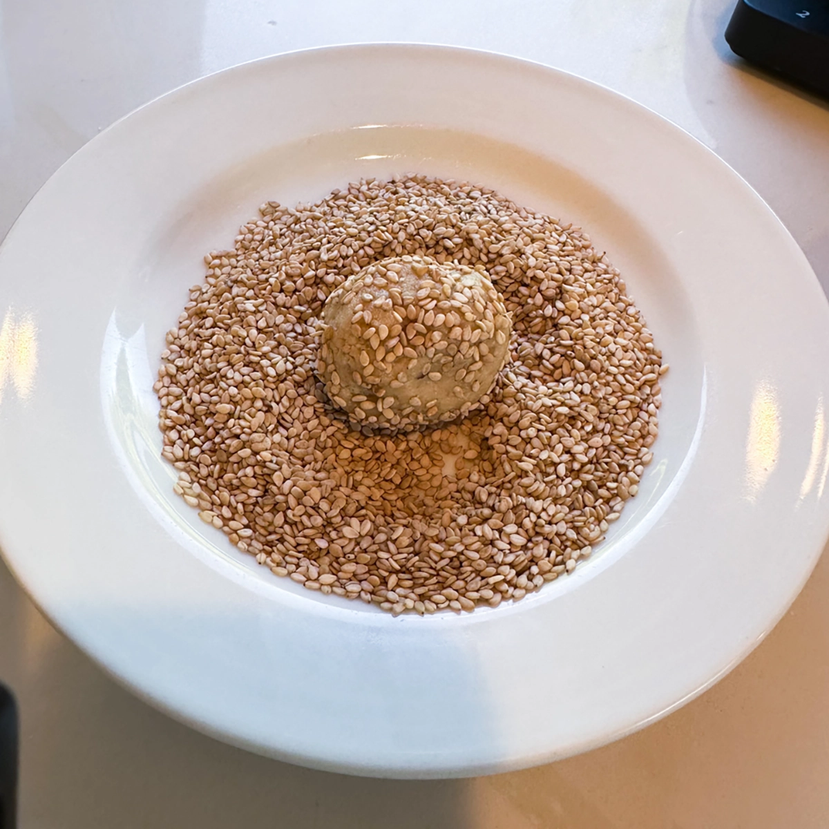 Tahini Cookie seeds on plate image