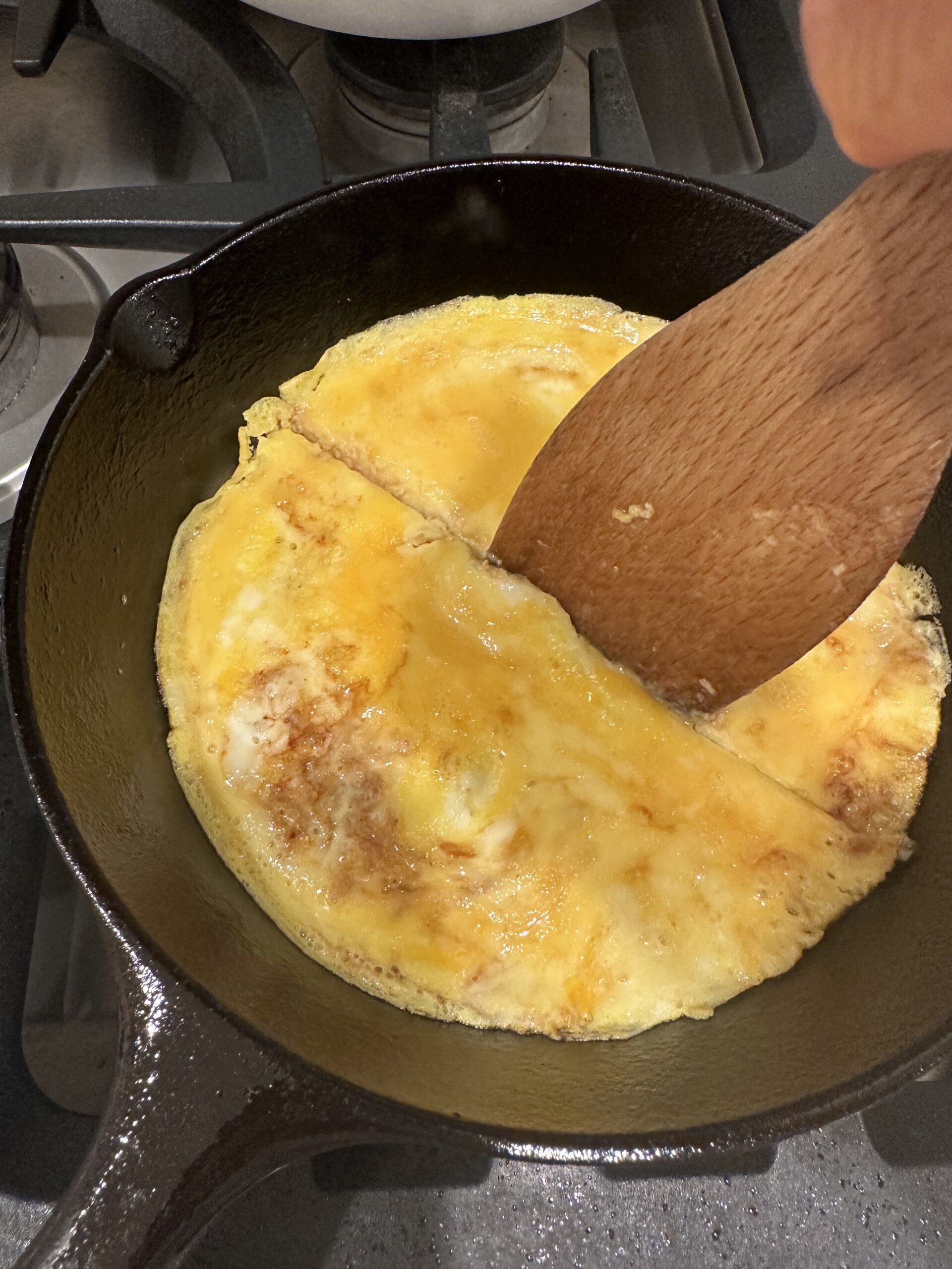 Pho egg bites splitting to flip in pan