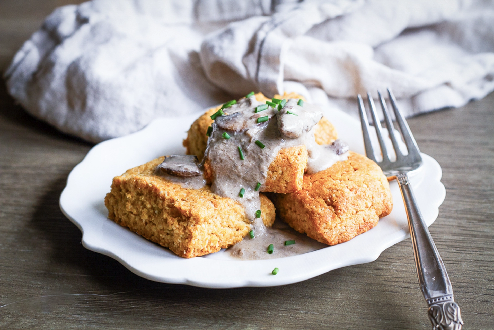 Mushroom Gravy & Biscuits {dairy-free}