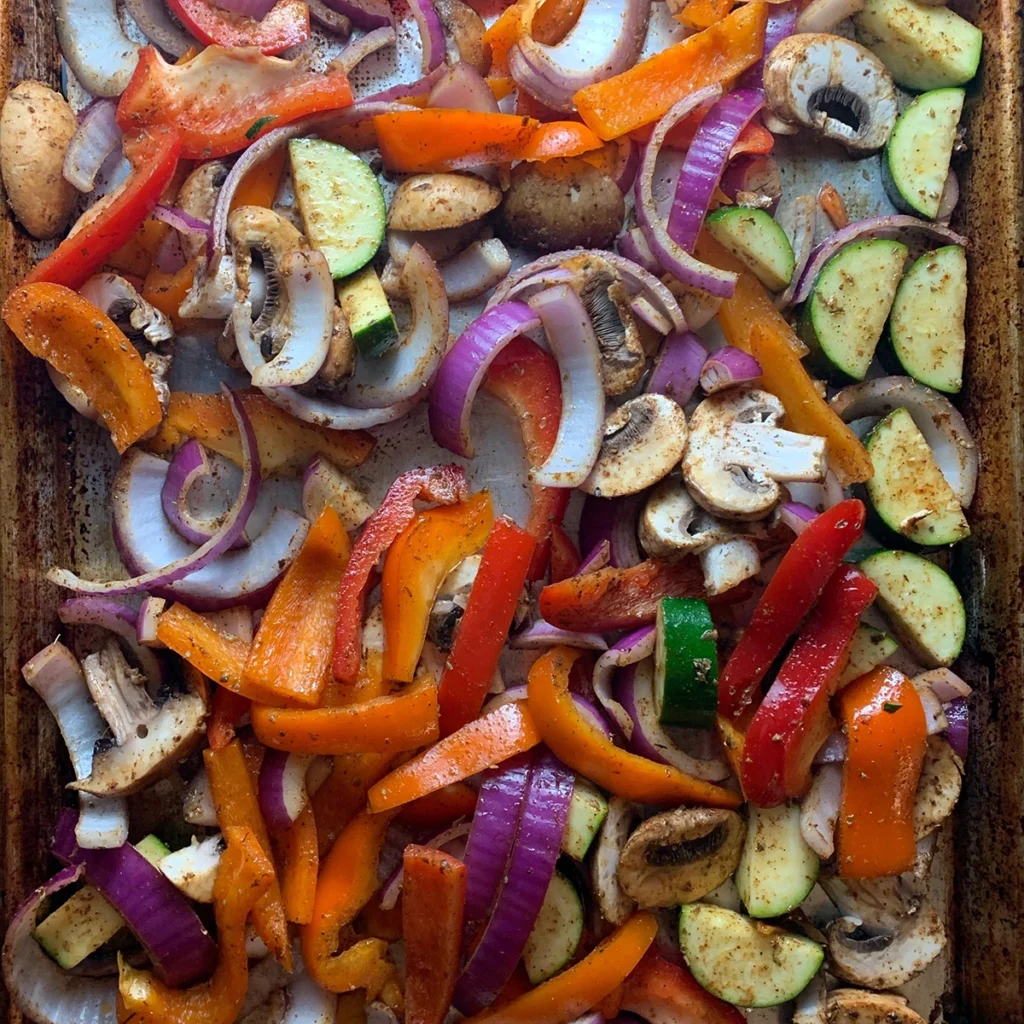 Roasted Veggies on tray image