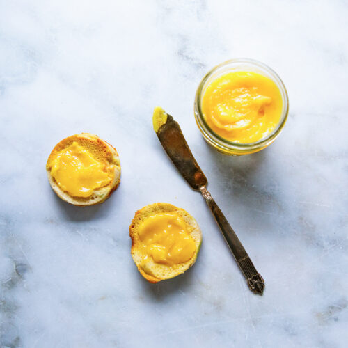 Lemon Curd overhead closeup image