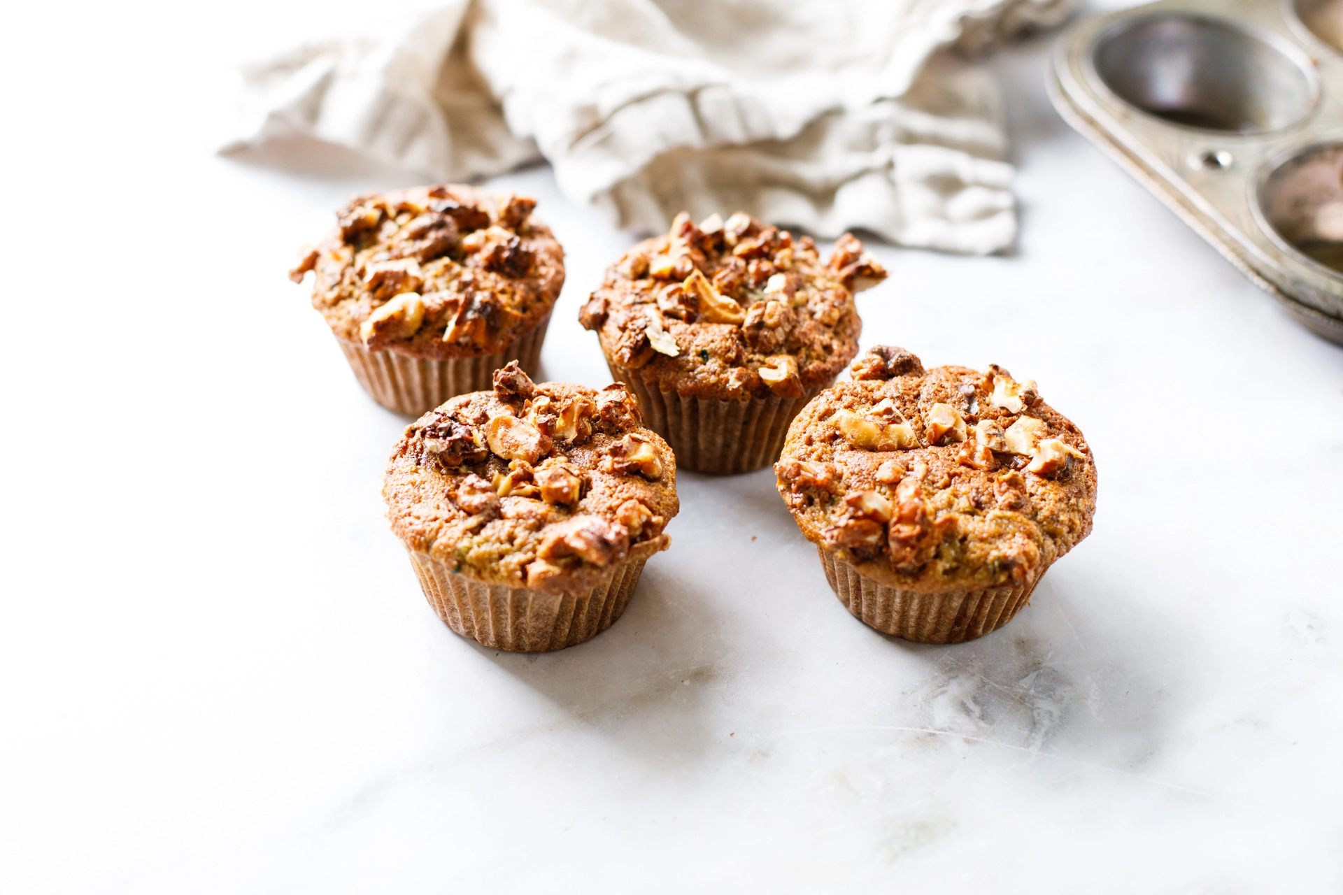 Zucchini muffins overhead