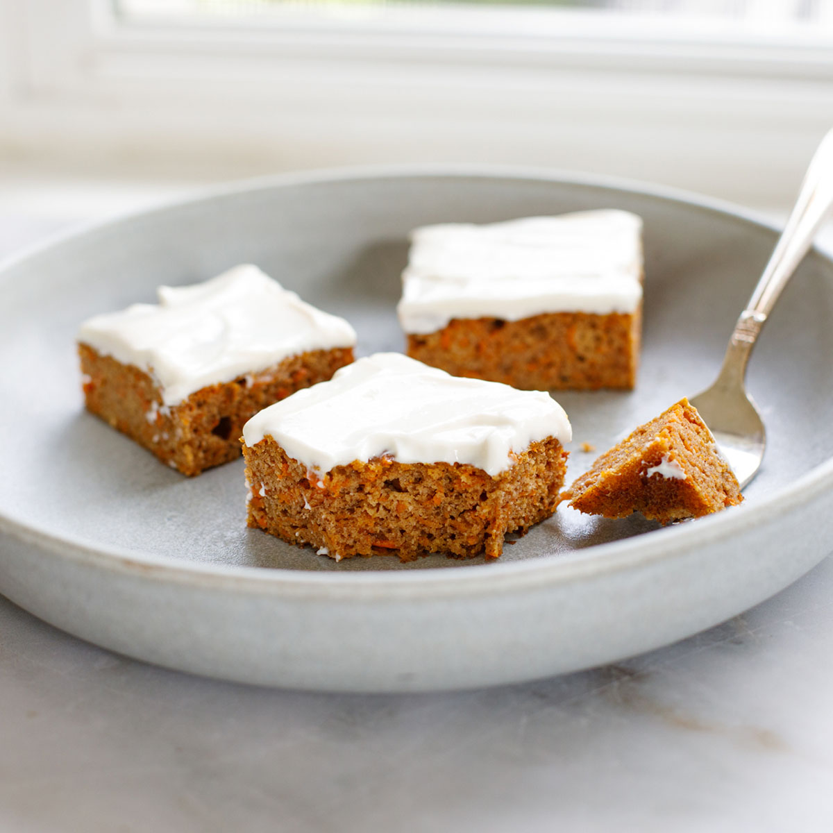 Carrot Snack Cake on plate