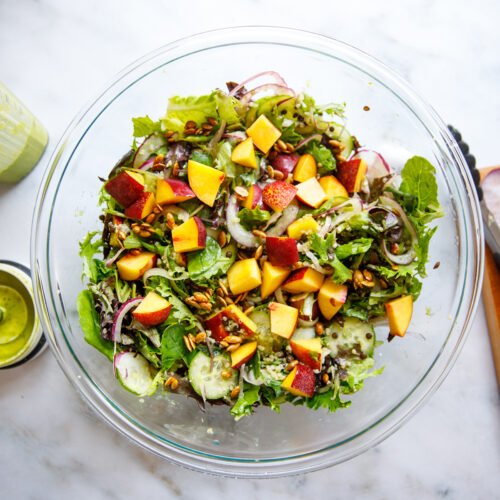 Crunchy Peach Lentil Salad