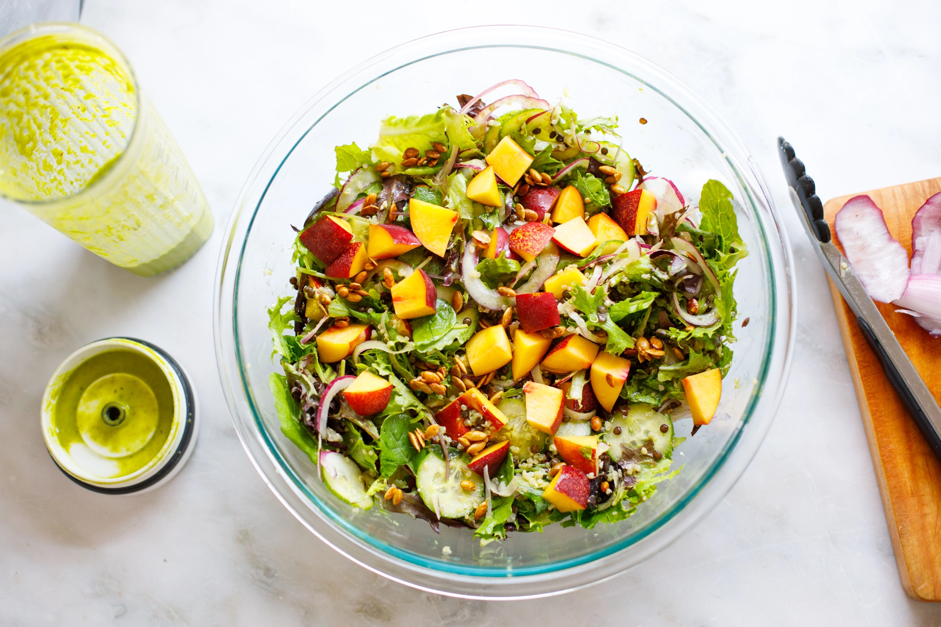 Crunchy Peach Lentil Salad