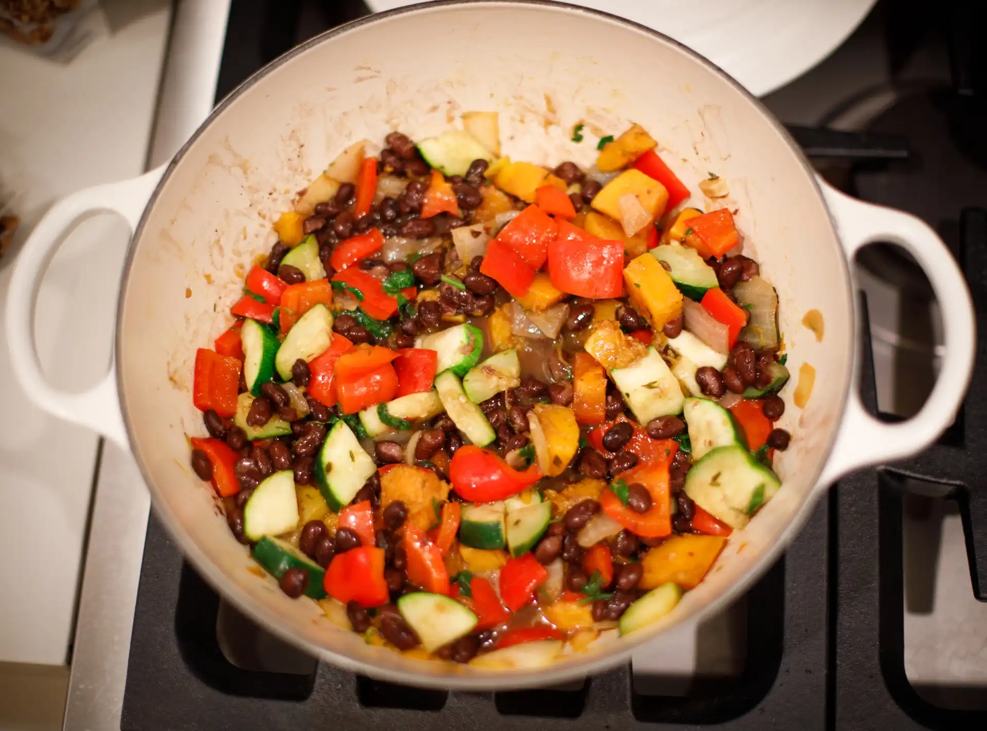 Enchiladas filling in pot