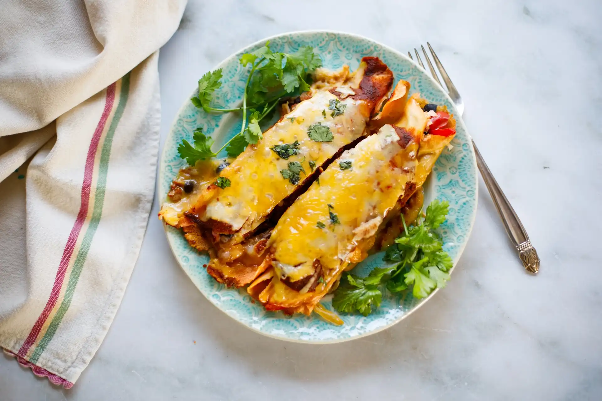 Enchiladas on plate
