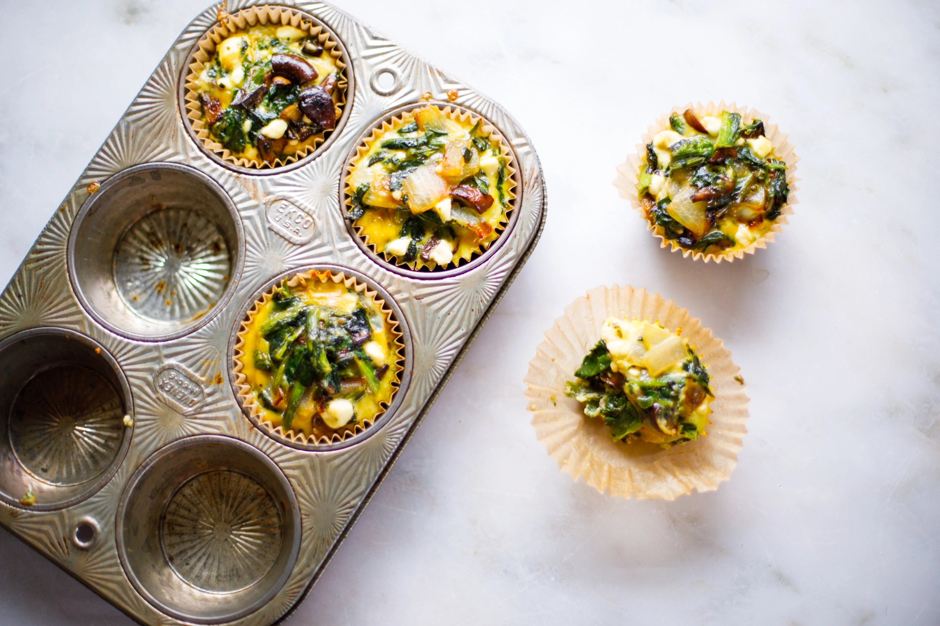 Spinach Frittata Muffins baked