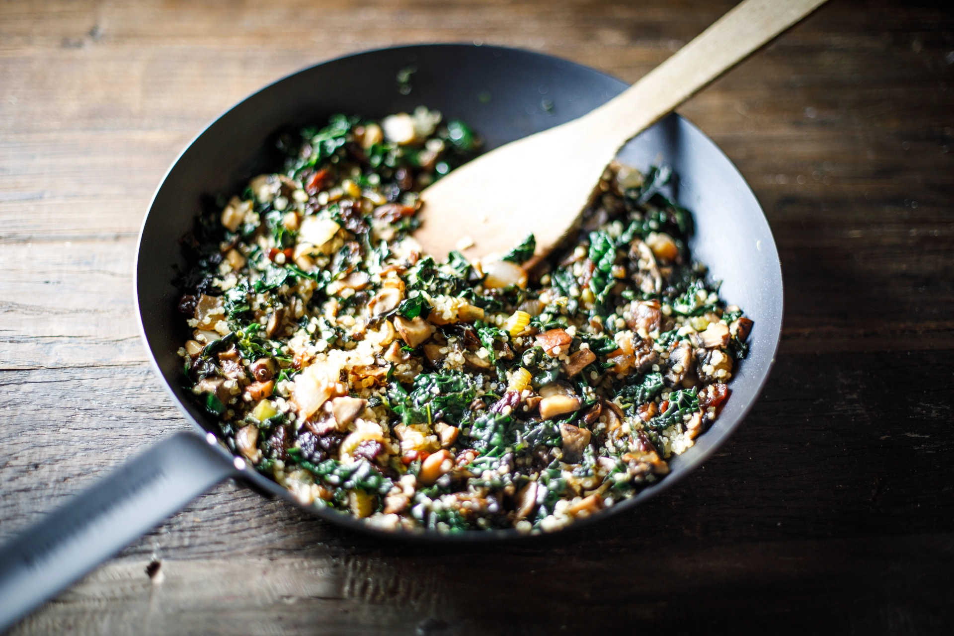 Kale Mushroom Rice and Stuffing