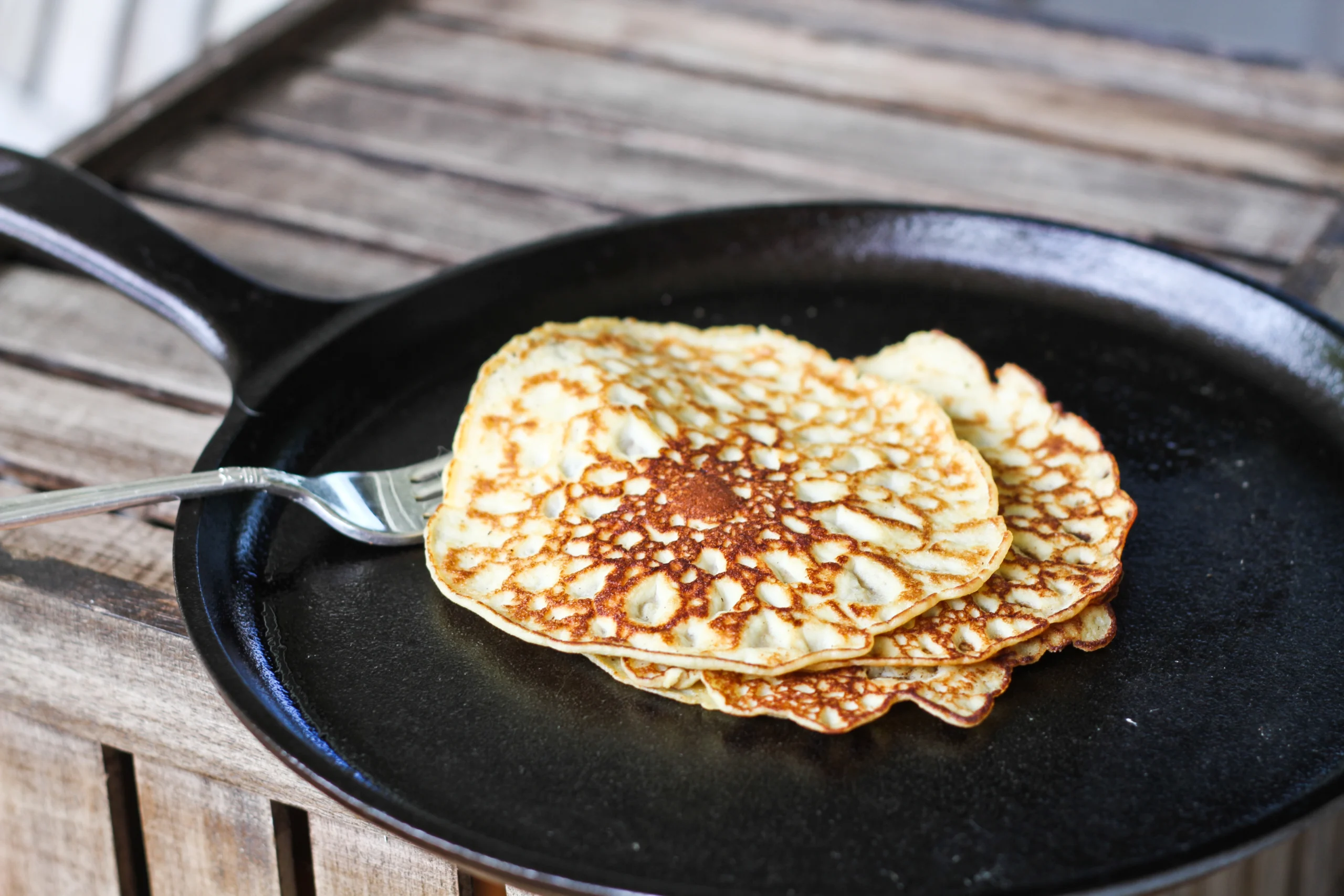 Crepes {coconut flour} in pan