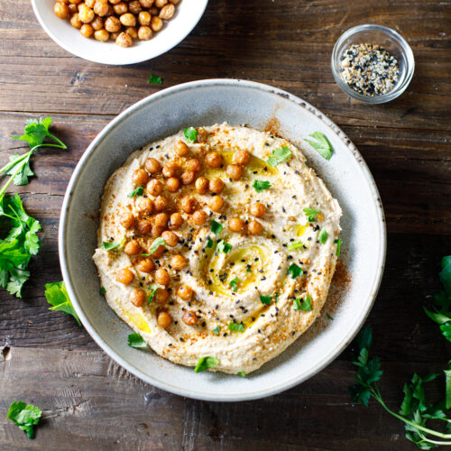 Hummus and roasted chickpeas