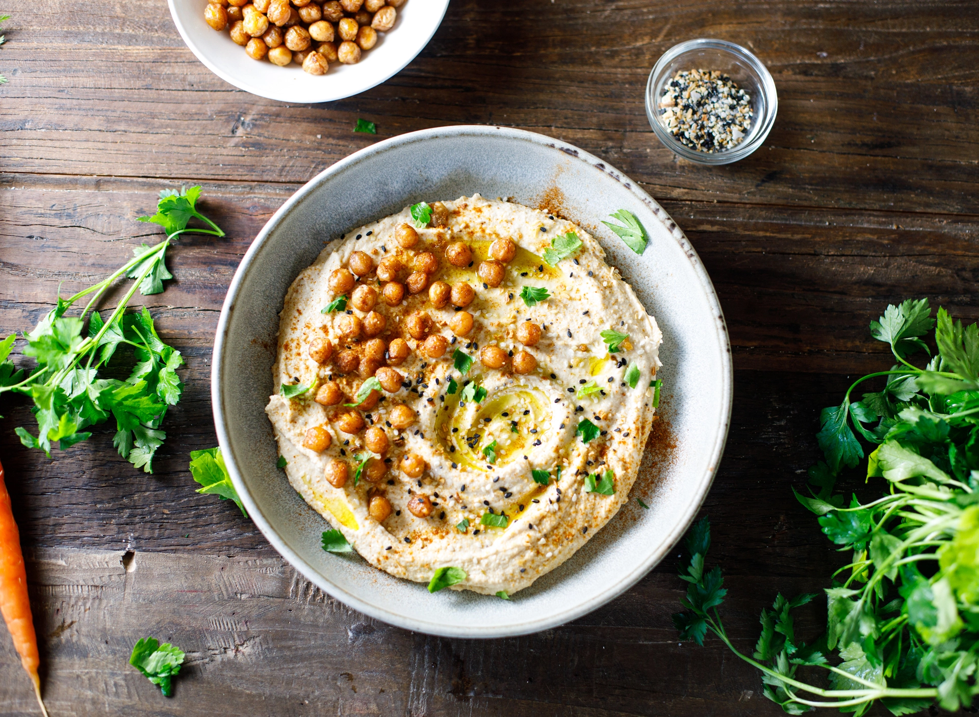 Hummus and roasted chickpeas