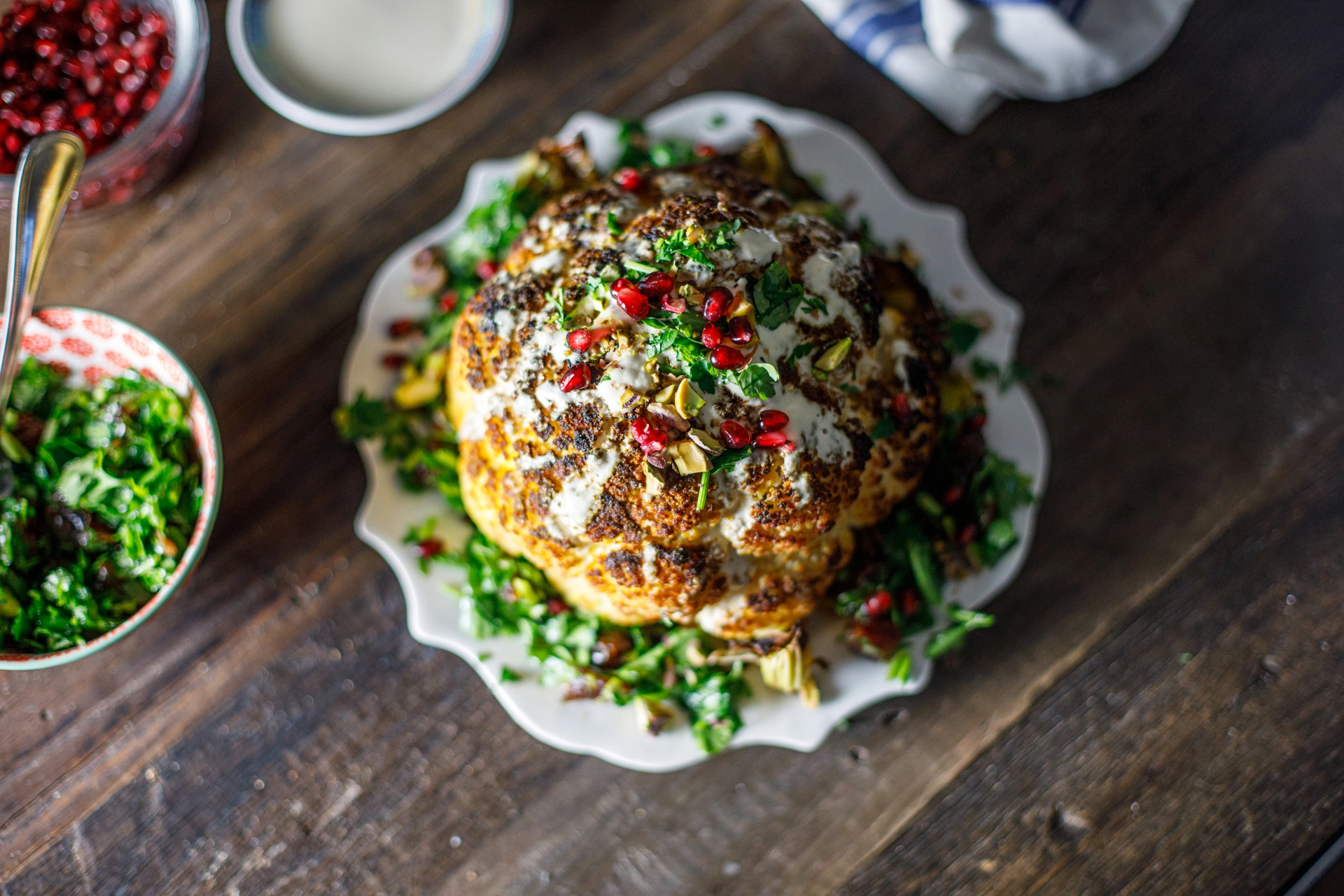 Whole Roasted Cauliflower overhead