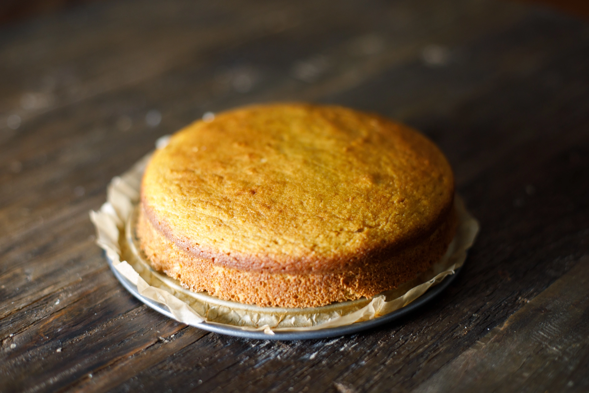 Yellow Birthday Cake with springform pan bottom