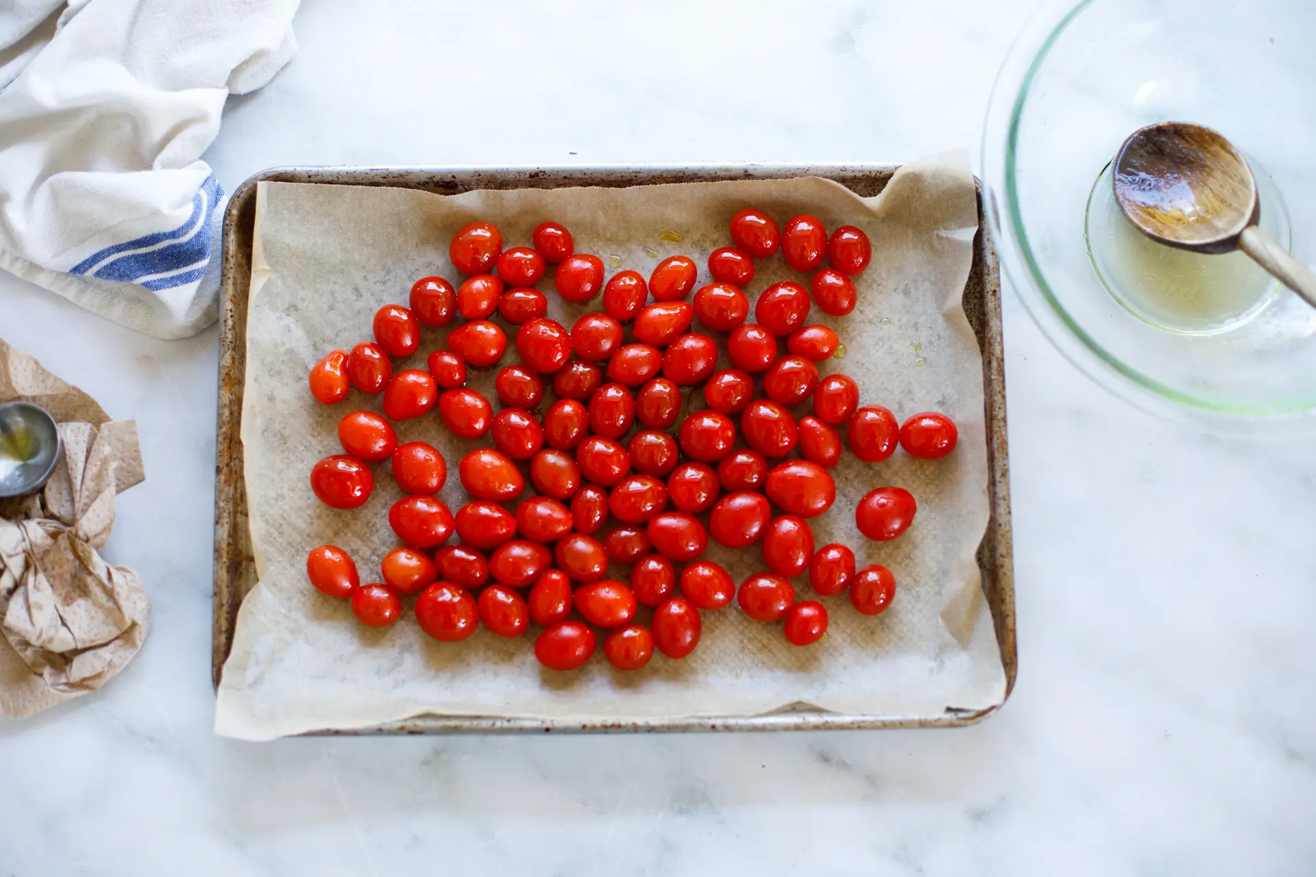 Cherry tomatoes on tray