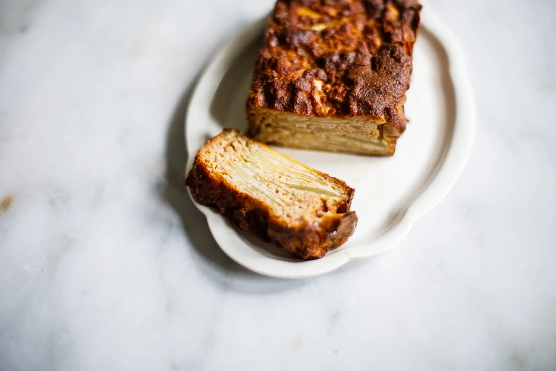 Invisible Apple Cake sliced