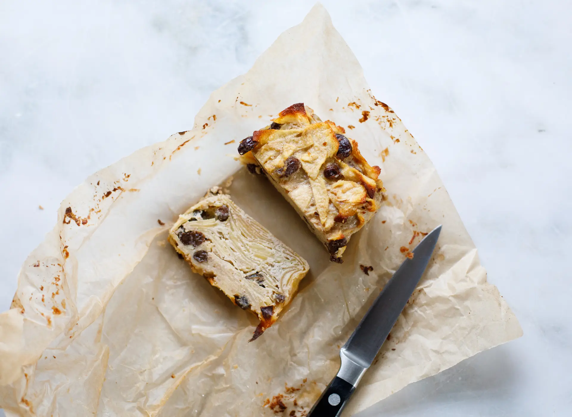 Apple Cinnamon Kugel slice overhead