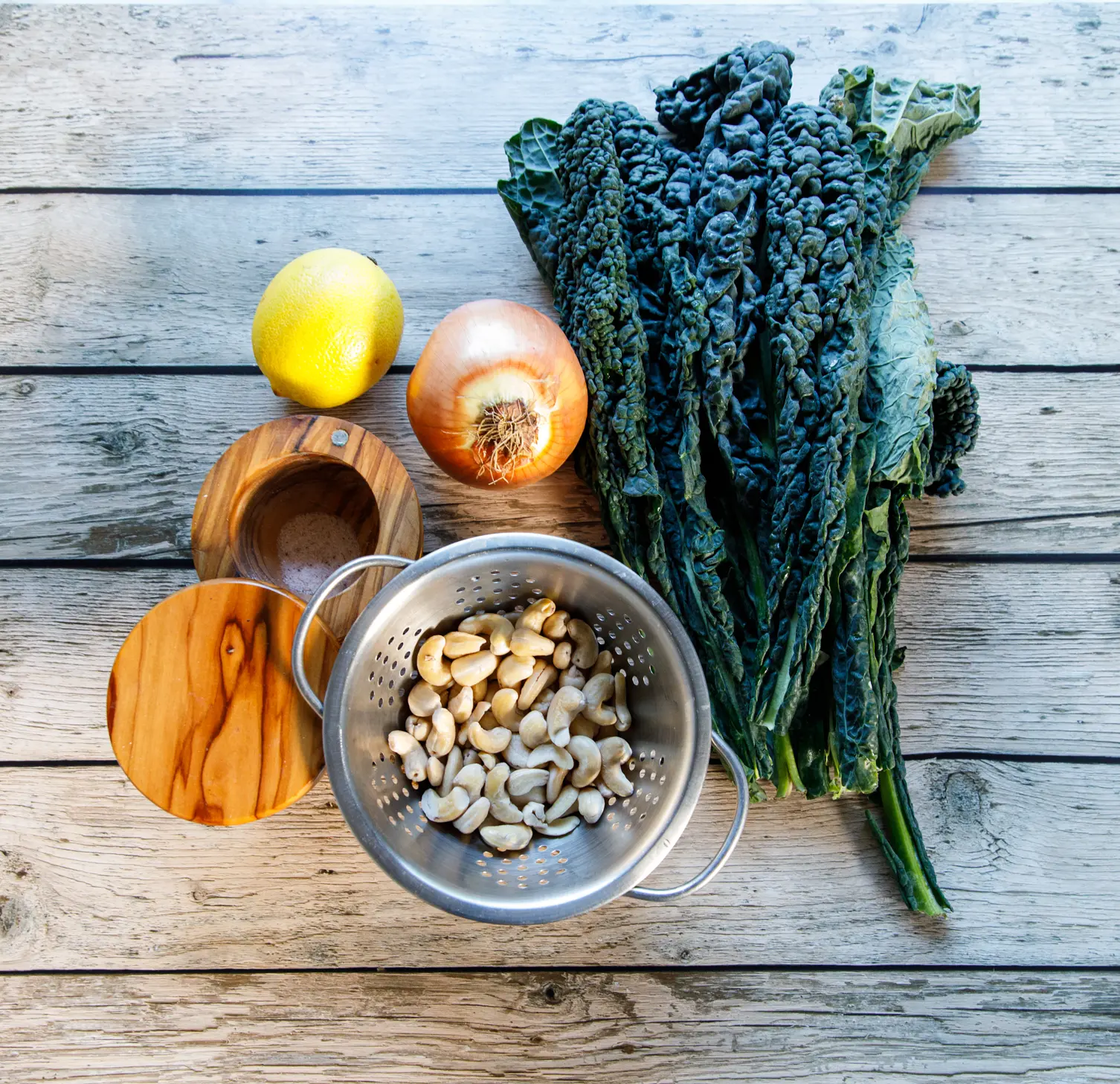 Creamed Kale ingredients