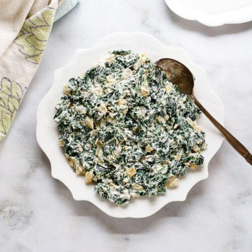 Creamed Kale on plate