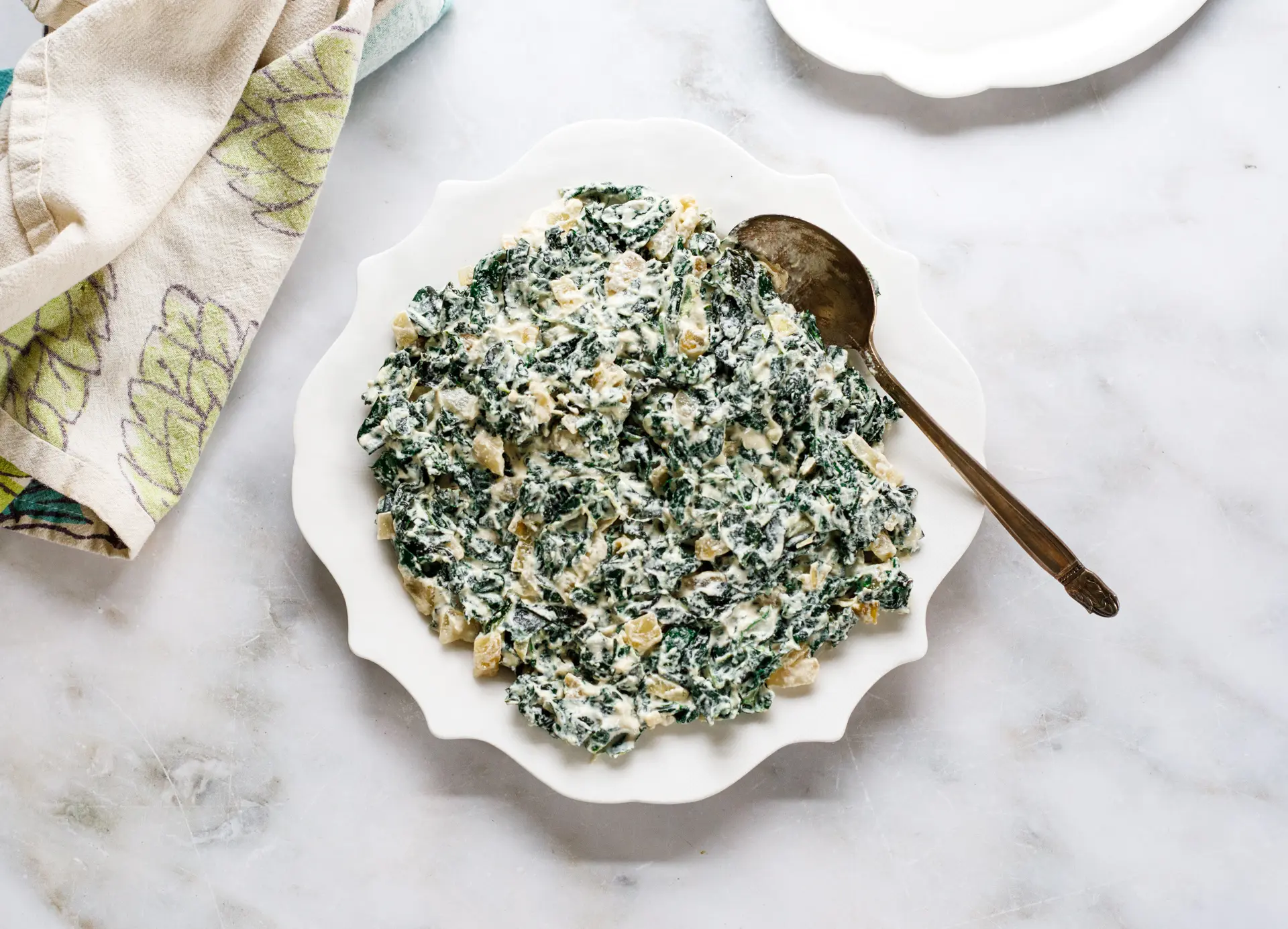 Creamed Kale on plate
