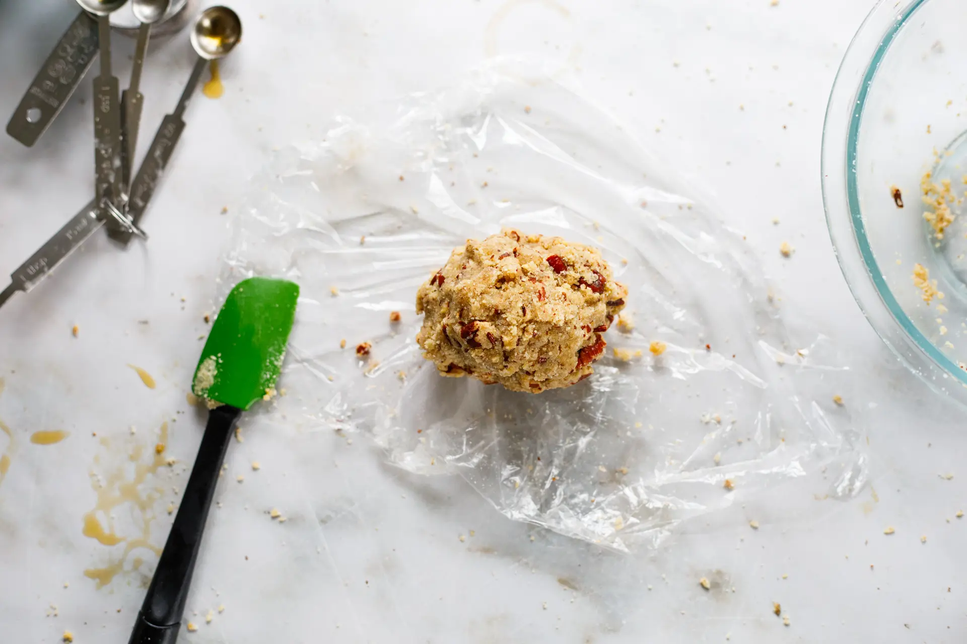 Pecan Sandies dough pressed into a ball
