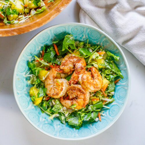 Blackened Shrimp & Pineapple Slaw