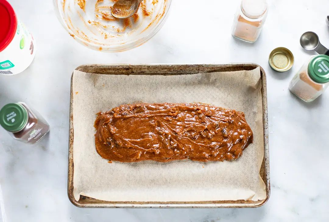 Hermit Bar dough on baking sheet